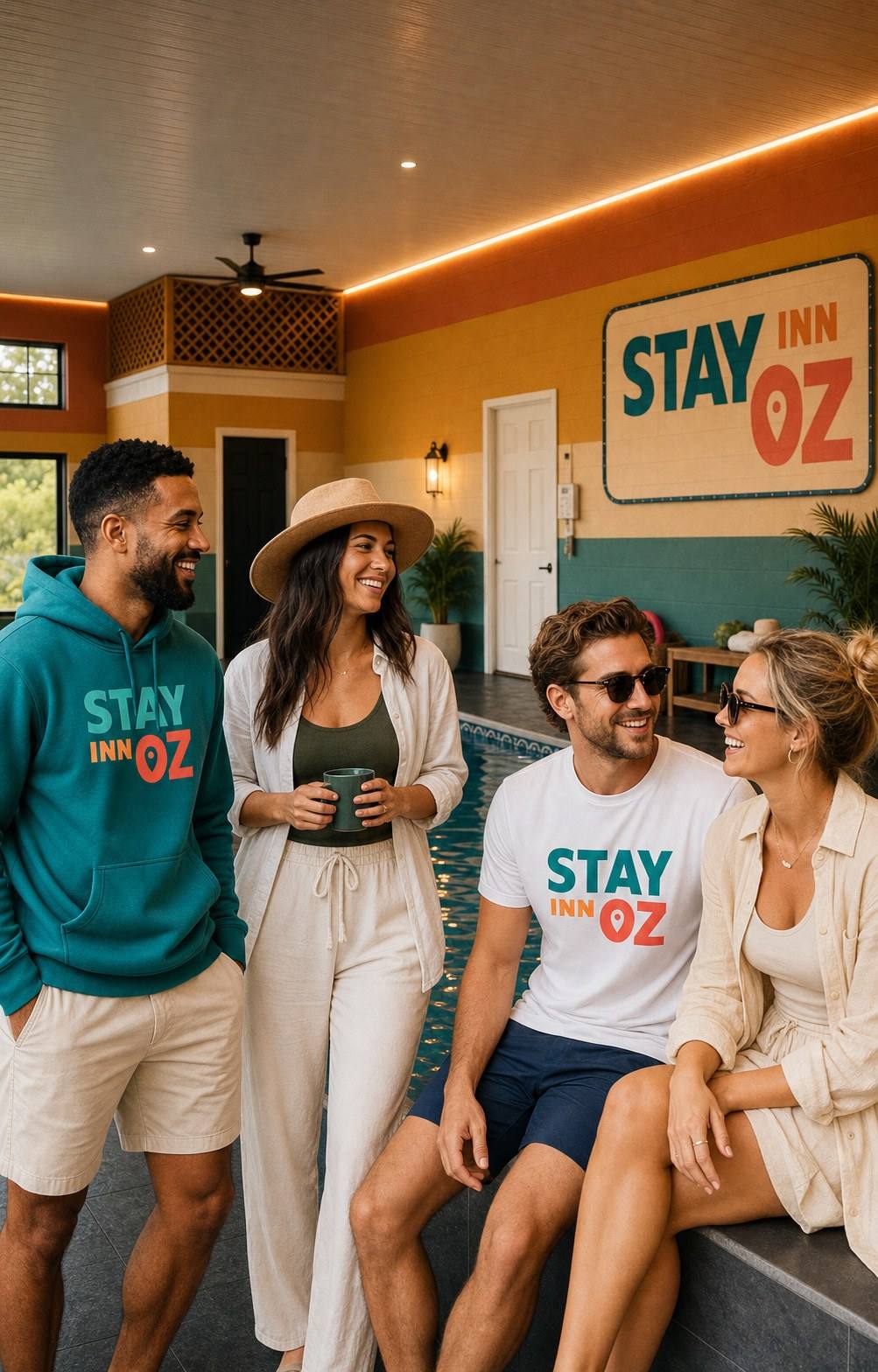 Guests gathered on the basecamp patio during a busy Bentonville week
